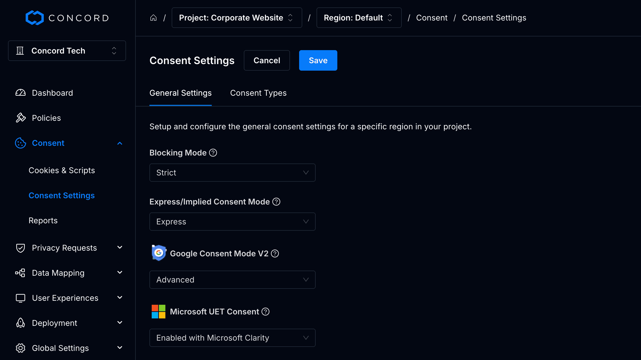 Microsoft UET Consent Mode Configuration | Concord