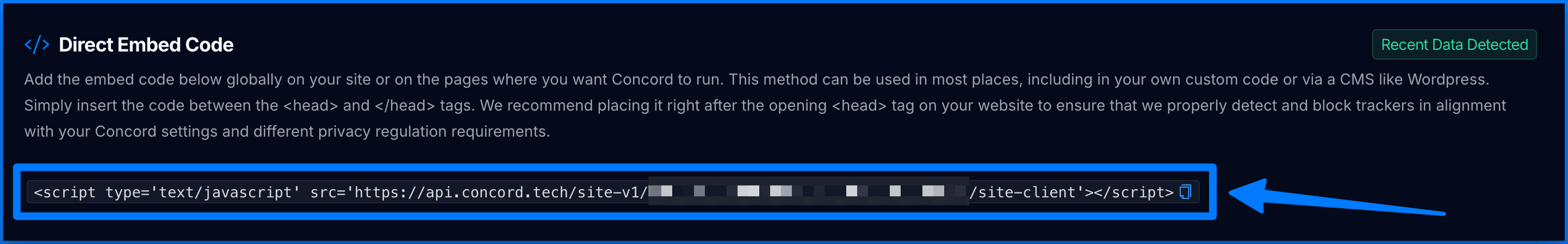 React integration code example