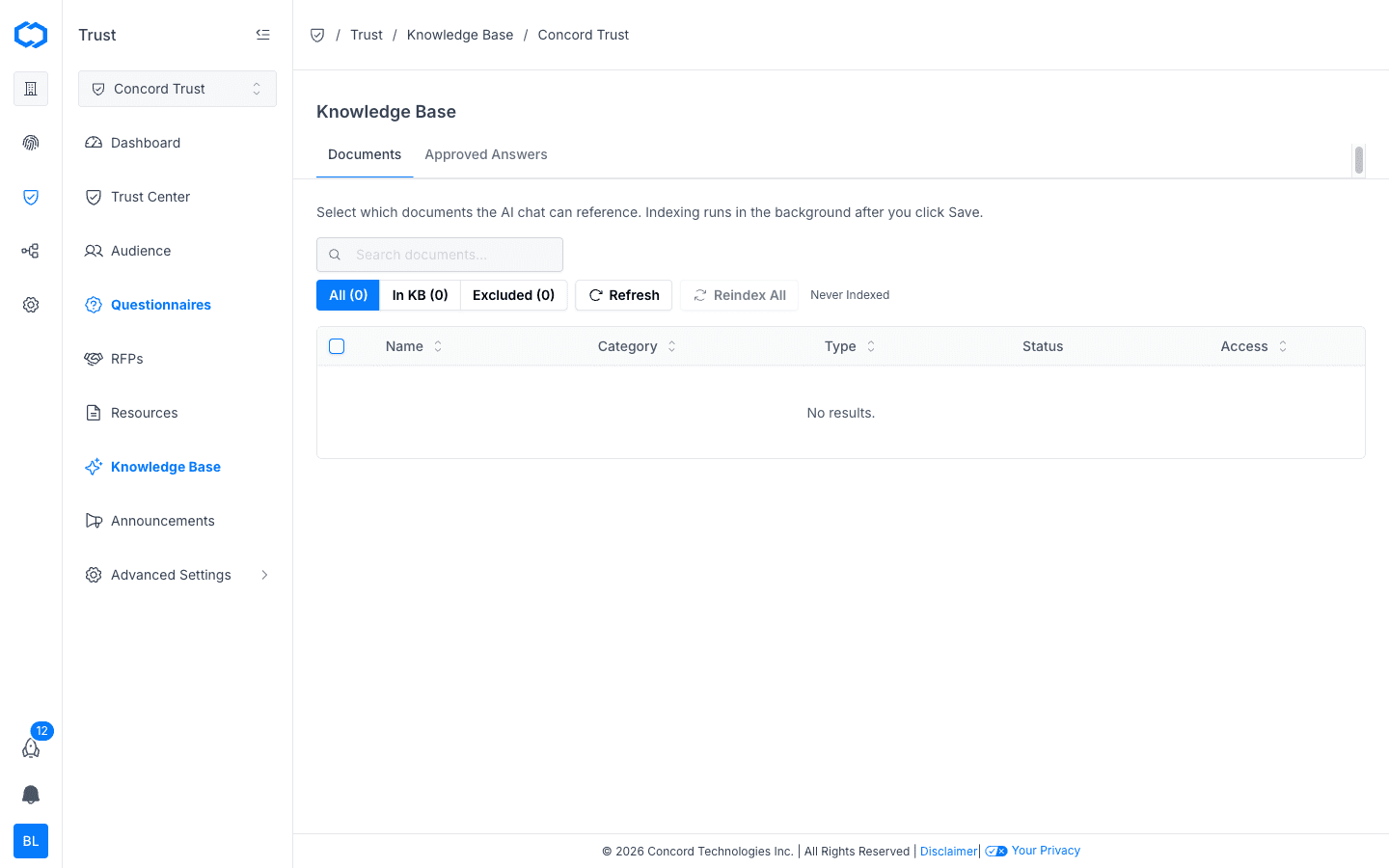 Knowledge Base page
