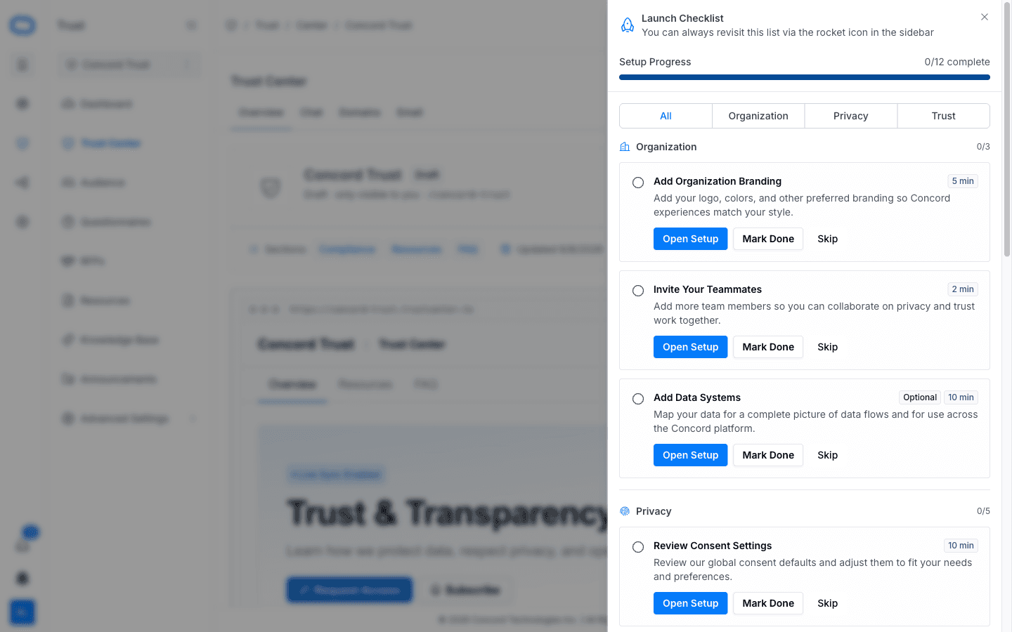 Trust Launch Checklist