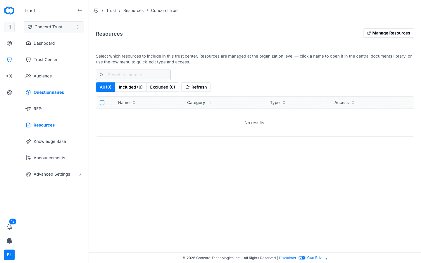 Resources page