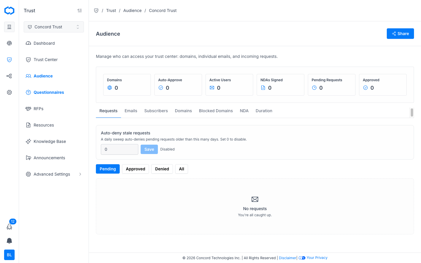 Audience page