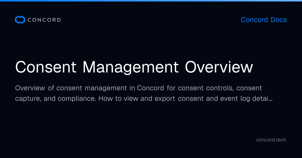Consent Management Overview | Concord
